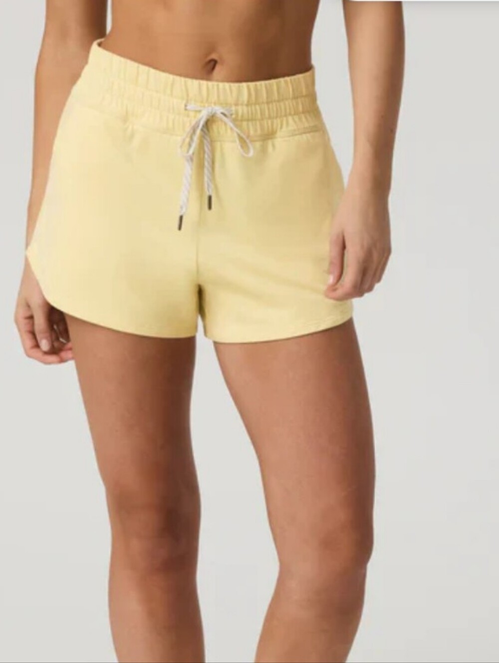 Vuori Pale Yellow Elastic-Waist Athletic Shorts